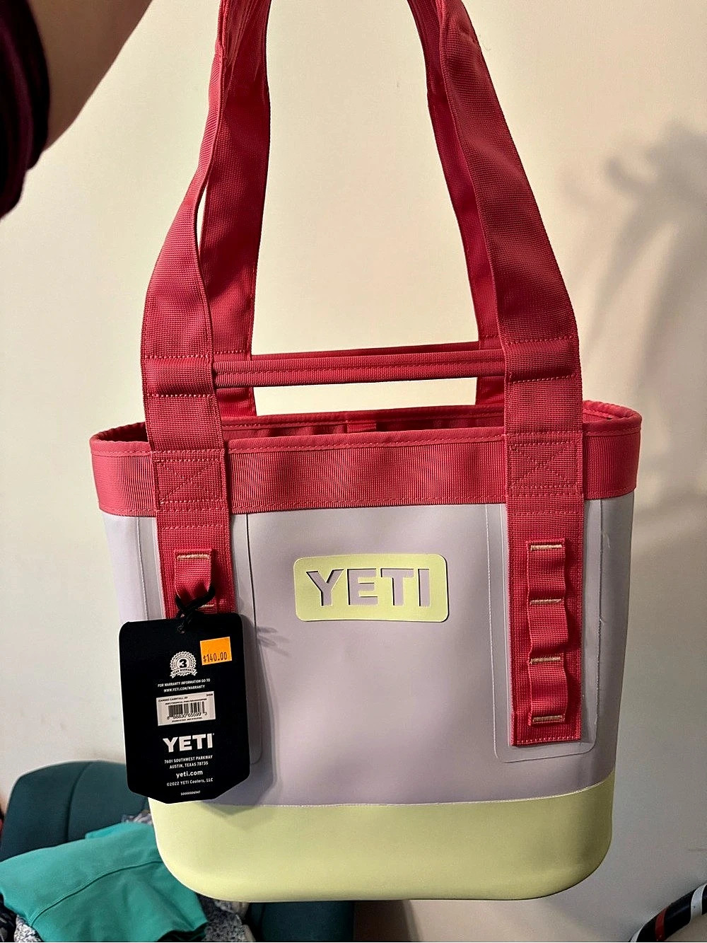 YETI Camino 20 Tote Bag in Pink & Green NWT